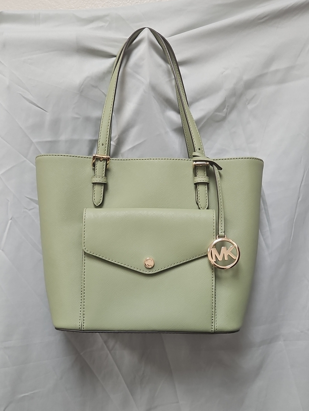Michael Kors Mint Green Saffiano Leather Jet TOTE NWOT